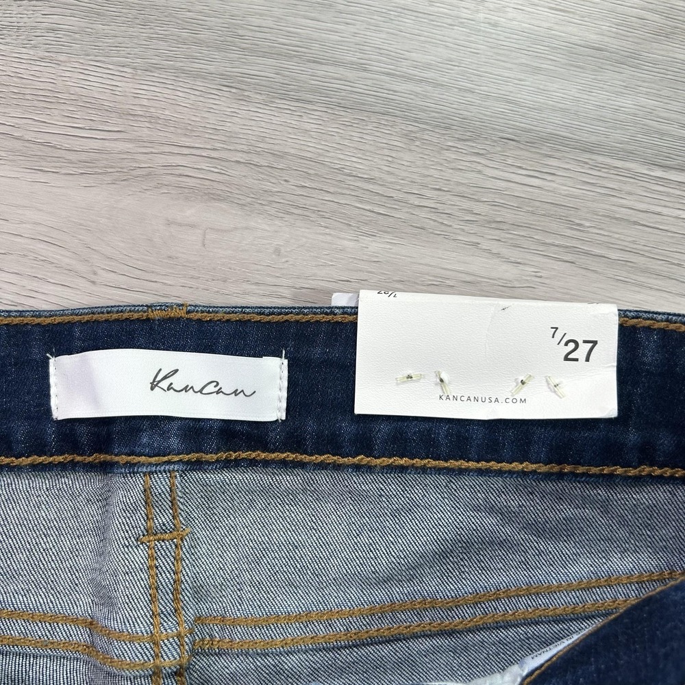 KanCan Jeans Womens‎ 7 27 Distressed Leopard Patch Ankle Skinny Mid Rise Stretch - Picture 12 of 14